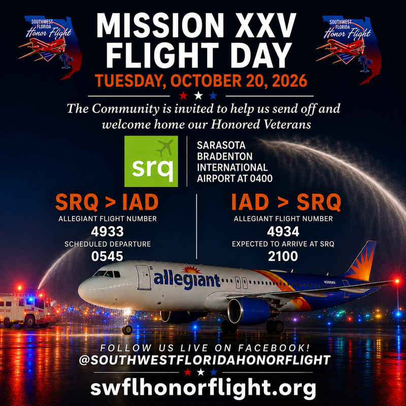 Southwest Florida Honor Flight Mission XXV Sendoff