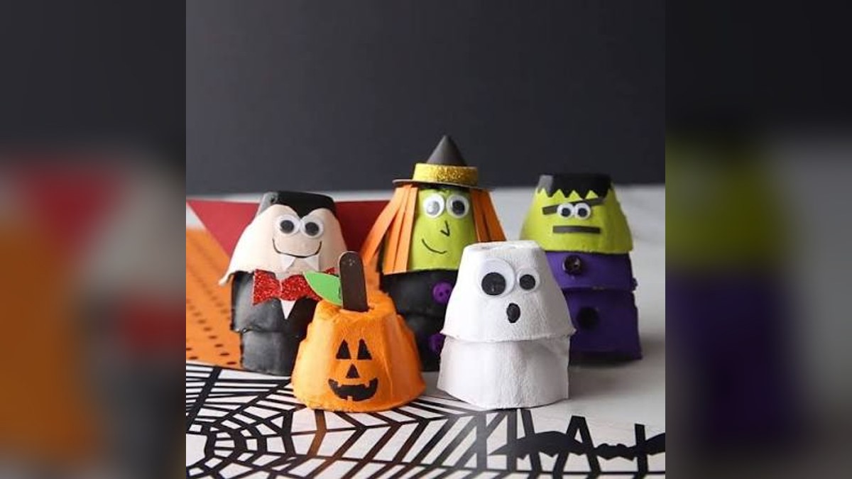 Egg Carton Halloween Friends