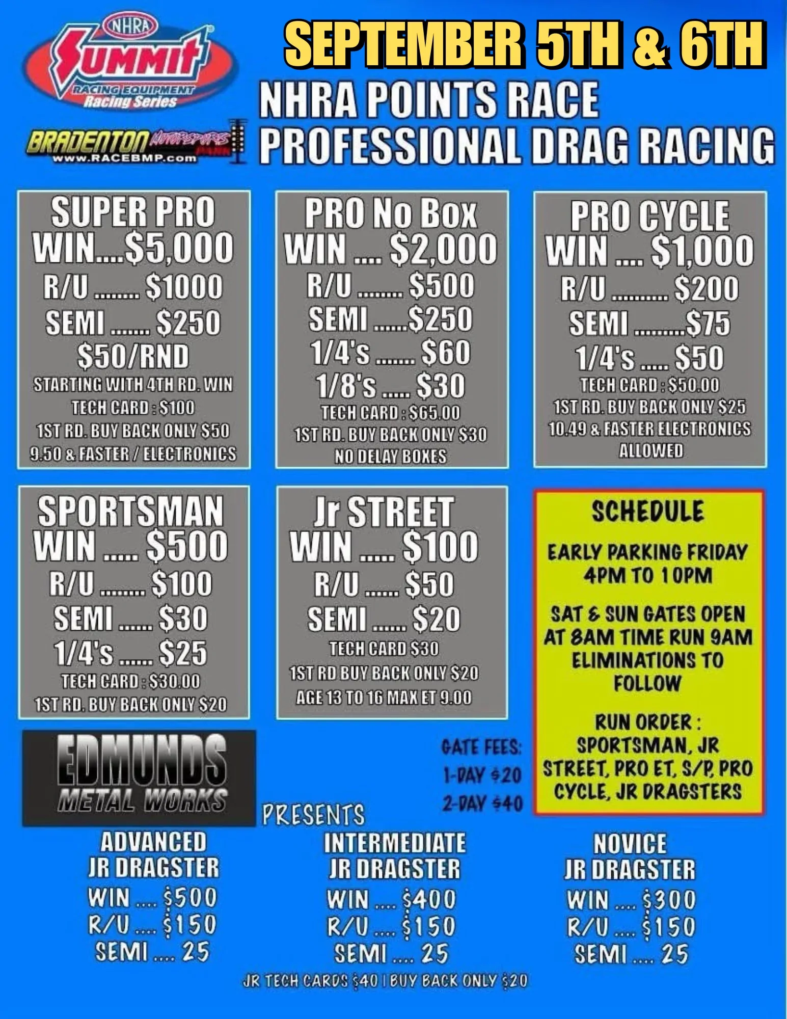 NHRA Points Bracket Weekend